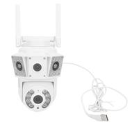 2MP WiFi Outdoor Security Cameras Panoramic View Double Lens Home Camera 355 ° Horizontal 90 ° Vertical Rotation Day Night Mode Human Detection Loop (Prise UE)