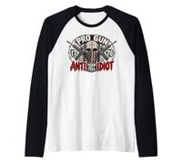 2nd Amendment Pro Gun Anti Idiot Shirt Vintage USA Flag Manche Raglan