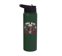 2nd Amendment Pro Gun Anti Idiot Shirt Vintage USA Flag Stainless Steel Insulated Water Bottle