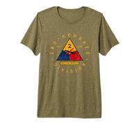 2nd Armored Division Emblem | M4 Sherman WW2 Tank Unit T-Shirt Haut de Gamme