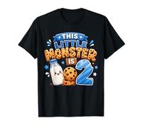 2nd Birthday Boys Girls 2 Years Old Milk and Cookie Party T-Shirt