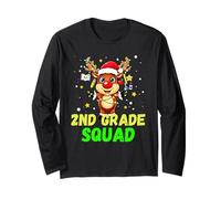 2nd Grade Squad Reindeer Xmas Teacher Student Christmas Manche Longue