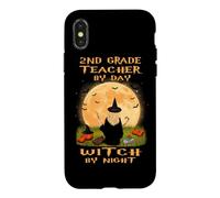 2nd Grade Teacher by Day Witch by Night Halloween Costume Coque pour iPhone X/XS
