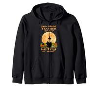 2nd Grade Teacher by Day Witch by Night Halloween Costume Sweat à Capuche