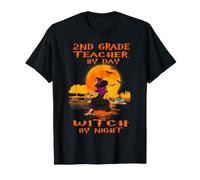 2nd Grade Teacher by Day Witch by Night Halloween Costume T-Shirt