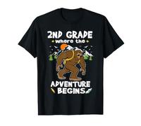 2nd Grade Where The Adventure Begins Back to School Bigfoot T-Shirt Graphique avec Valeur