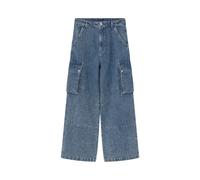 2Ndday - Jean Large Texturé Bleu Moyen - Femme - Jeans - Bleu - Taille: W29