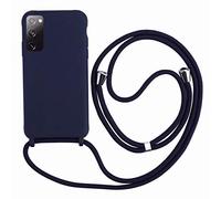 2ndSpring Coque avec Collier Compatible avec Samsung Galaxy S20 FE /S20 Fan Edition/S20 Lite,Tour de Cou Lanière en Corde Pendentif Housse,Silicone Souple Bleu