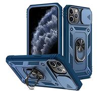 2ndSpring Coque Compatible avec iPhone 11 Pro Max 6.5,Protection de la Caméra en PC Dur Anti-Chut Renforcée Armor Antichoc Bumper Housse Etui,Bleu