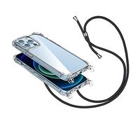 2NSPDRGNI Coque avec Collier Compatible avec iPhone XS/X,Tour de Cou Lanière en Corde Pendentif Housse,Transparent Noir