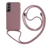 2NSPDRGNI Coque avec Collier Compatible avec Samsung Galaxy S23 Plus,Tour de Cou Lanière en Corde Pendentif Housse,Silicone Souple Rose Gold