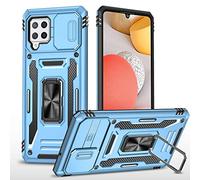 2NSPDRGNI Coque Compatible avec Samsung Galaxy A22 4G,Protection de la Caméra en PC Dur Anti-Chut Renforcée Case Armor Antichoc Bumper Housse Etui,Bleu Ciel
