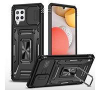 2NSPDRGNI Coque Compatible avec Samsung Galaxy A22 4G,Protection de la Caméra en PC Dur Anti-Chut Renforcée Case Armor Antichoc Bumper Housse Etui,Noir