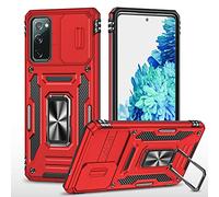 2NSPDRGNI Coque Compatible avec Samsung Galaxy S20,Protection de la Caméra en PC Dur Anti-Chut Renforcée Case Armor Antichoc Bumper Housse Etui,Rouge