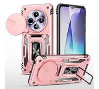 2NSPDRGNI Coque Compatible avec Xiaomi Redmi 14C,Protection de la Caméra en PC Dur Anti-Chut Renforcée Case Armor Antichoc Bumper Housse Etui,Or Rose