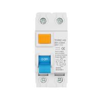2P 16A 63A 10mA 30mA 100mA 6KA RCCB RCD 230V Electromechanic Residual Current Circuit Breaker Differential Breaker Safety Switch(2Pole 30mA,16A)