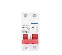 2P DC 1000V Solar Circuit Breaker Battery Switch 6A 10A 16A 20A 25A 32A 40A 50A 63A DC MCB for Photovoltaic PV System EKFBQBGW(63A)
