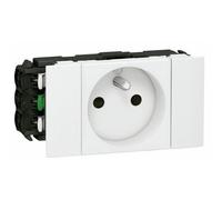 Prise de courant 2P+T Surface Soluclip blanc pour goulotte Mosaic à clippage direct 2 modules - LEGRAND