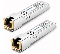 2Pack 10GBASE-T SFP+ to RJ45 Copper Module Mini-GBIC Transceiver for Cisco SFP-10G-T-S, Ubiquiti UF-RJ45-10G, Netgear, Mikrotik, D-Link, Supermicro, Linksys, CAT6A/CAT7, up to 100FT(30M)