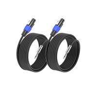 2Pack 10M Speakon à 1/4" Jack Câble de Haut-parleur 15AWG 2 Conducteurs | Professionnel Câble Speakon pour Amplificateur, Audio, DJ/PA, Mâle à Femelle, CCA Câbles enceintes, NL2 Connecteur Speakon