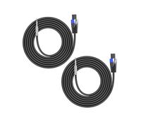 2Pack 10M Speakon à 1/4" Jack Câble de Haut-parleur 15AWG 2 Conducteurs | Professionnel Câble Speakon pour Amplificateur, Audio, DJ/PA, Mâle à Femelle, CCA Câbles enceintes, NL2 Connecteur Speakon