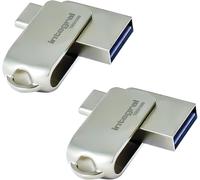 2Pack 128 Go \U2013 Clé Usb Dual 3.2 Gen 1 (Type-C Et A), Boîtier Métallique, Rapide Et Compact. Plug & Play. Compatible Avec Iphone 15/16, Macbook Pro/Air, Ipad Pro.