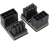 2Pack 180 Degrés ATX 8 Broches Carte Graphique Adaptateur Secteur Type U 180 degrés Angle 8 Broches Femelle à 8 Broches Femelle Bureau Graphique Connecteur d'alimentation(en Haut/8 Broches)