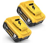 2Pack 18V 10000mAh Compatible pour Dewalt Batterie 18V Compatible pour Dewalt Batterie DCB184 DCB180 DCB181 DCB182 DCB200 DCB201 DCB204 avec indicateur LED