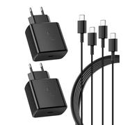 2Pack 25W Chargeur USB C for Charge Rapide Compatible avec Samsung S24/S24+/S24 Ultra /S23/S22/S21/S20 Te 20 /S10/S9/A73,Adaptateur Secteur Type C Mural Alimentation Prise,avec 2 Câbles de 2M