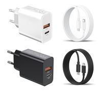2Pack 45W Chargeur USB C et Cable pour Samsung Galaxy S26 Ultra/S25 Plus/S24 FE/S26 Plus/S23/A56 5G/A36 A57 A37 A55 A35 A54 A53/S22 S21 iPhone 15 16 17 Charge Rapide Type C Prise Adaptateur Secteur