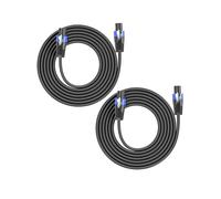 2Pack 50M Câble Speakon 15AWG CCA 2 Conducteurs Audio Câble de Haut-Parleur | Hi-Fi Speakon Câble pour DJ/PA, Amplificateur, Audio, Mâle à Mâle Câbles enceintes, NL2 Speakon Connecteur avec Twist-Lock