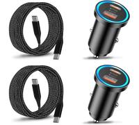 2Pack 63W Chargeur Voiture Rapide Allume Cigare USB C 45W & Quick Charge 3.0 18W avec Cable pour Samsung Galaxy S24/S24 Plus/S24 Ultra/S22 S23 FE,A15 A25 A55 A05S A54 A34 A53 A23 A33 5G,iPhone 15 Pro