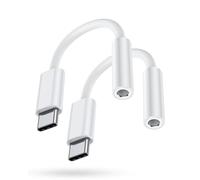 2Pack Adaptateur Casque USB C vers 3,5mm pour iPhone 15, Type C à 3,5mm Jack Aux Audio Câble Convertisseur Compatible avec iPhone 15 Pro/Samsung S23/S23+/S24/S22/S21/A53/A54/Pixel 4/3/XL/Mi 10