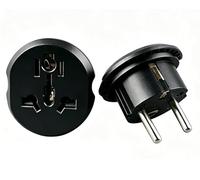 2PACK Adaptateur de Voyage Universel EU, Convertisseur International de Type F/C du Monde vers l'europe, Prise Multi-Fonction 2 Broches pour l'Espagne, la France, UK, USA, US, AUS