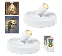 2Pack Batterie Alimentée LED Spot Lumière, Éclairage d'accentuation avec Télécommande, Lumières de Cadre d'image, Lumières d'affichage d'art pour Tableau de Flèches Peintures de Portrait