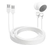 2Pack Câble de charge USB amélioré de 10m/32.8ft, câble de charge plus épais, compatible avec appareil photo Google Nest Cam (version batterie), cordon de charge étendu, résistant aux intempéries