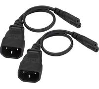 (2Pack) Câble Secteur IEC 320 C14 vers C7,10A 125V IEC 3 Pôles Mâle vers 2 Pôles Femelle Figure 8 Adaptateur,IEC C7 vers C14 Adaptateur Polarisé pour Téléviseur LED,etc.(0,3m/1pi) (C7 à C14)