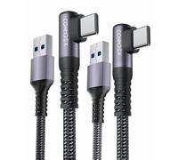 2Pack câbles USB C Android Auto Kabel 90 degrés 10Gbit/s Données USB 3.1 Gen 2 Type C QC3.0 3.1A USB A vers C Charge pour iPhone 15 Pro Max Samsung Note20 Galaxy S23/S22/21 Tab S9 Pixel 8 1M/3.3Ft