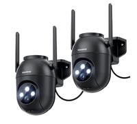 2Pack Camera Surveillance WiFi Extérieure: 5MP Caméra Exterieur Wi-Fi Fil 360° PTZ Video Caméra Outdoor Étanche 2,4/5G WiFi Sécurité Homekit Rotative Camera Continu 24/7 Vision Nocturne Colorée Sirene