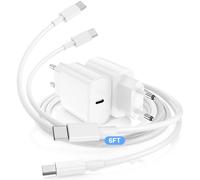 2Pack Cargador Carga Rapida iPhone 16/16 Pro/16 Pro Max/16 Plus/15/15 Pro/15 Pro Max/15 Plus/iPad Pro/iPad Air, 20W USBC Charger Enchufe Rapido Cabezal Adaptador Con 2M Cable
