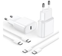 2Pack Chargeur Rapide iPhone 17 16 15, 20W USB C Bloc Secteur avec Câble USB C 2M pour iPhone 17 Pro Max/16 Pro/15 Pro Plus/iPad Pro/Air/Mini, Samsung Galaxy - Prise Murale Adaptateur