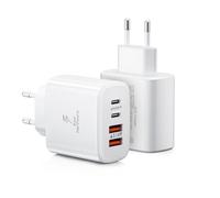 2Pack Chargeur USB C, 40W 4-Port USB Multiple Bloc Chargeur Rapide Multiple Secteur PD+QC 3.1A Type C Adaptateur pour iPhone 16 15 14 13 12 Pro Max Samsung S24 Ultra S23 S22 iPad Xiaomi Huawei Google