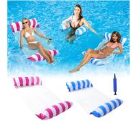 2Pack Hamac Gonflable pour Piscine,Hamac Gonflable 4 en 1,Lit Flottant Polyvalent,Chaise Fottante pour Piscine pour Piscine, Lac, Plage, Piscine