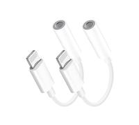 2Pack iPhone Adaptateur Casque [Certifié Apple MFi] Lightning vers Jack 3,5 mm Câble AUX Audio Dongle Convertisseur de Casque Compatible avec iPhone 14/14 Plus/14 Pro/12/13/13 Pro/11/7/7P/8/8P/X/XS