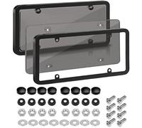 2pack License Plate Covers & Frames, Designed to Provide Full Protection for Automotive License Plate (Black)