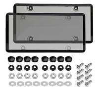 2pack License Plate Covers & Frames, Designed to Provide Full Protection for Automotive License Plate (Smoke)