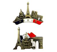 2Pack Paris France Magnet pour Réfrigérateur Aimant Paris Sticker Aimant pour Réfrigérateur Souvenir de Voyage Autocollant Magnétique pour Réfrigérateur Décoration de la Maison et de la Cuisine
