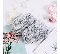 2Pack Pelote de laine à tricoter et à crocheter,100g Gris Boules de Fil, Très doux Pelote de laine imitation fourrure Fil ultra Doux Pour Métier à Tisser à La Main utilisé pour le tricot et le crochet