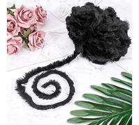 2Pack Pelote de laine à tricoter et à crocheter,100g Noir Boules de Fil, Très doux Pelote de laine imitation fourrure Fil ultra Doux Pour Métier à Tisser à La Main utilisé pour le tricot et le crochet