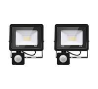 2PACK - Projecteur LED 20W Avec Détecteur de Mouvement, Blanc Froid (6000K) 2000LM, Extérieur IP66 Imperméable, Pour Sécurité, Garage, Couloir